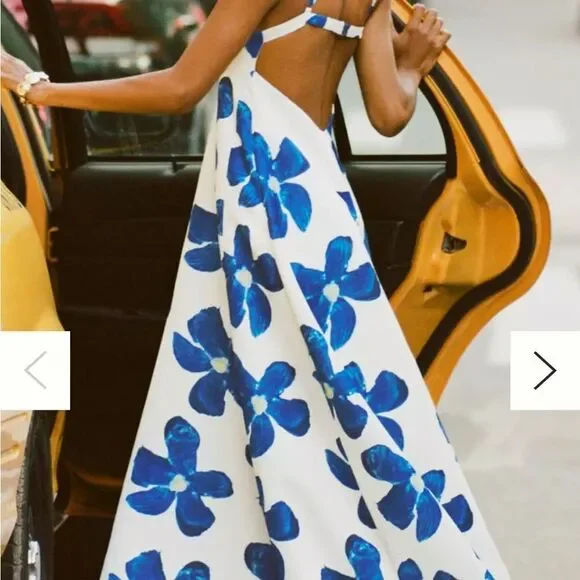 Anthropologie SAU LEE Lucia Square-Neck Satin Maxi Dress - Picture 4 of 11